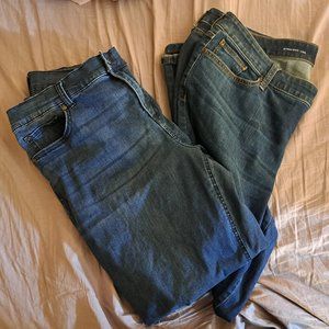 2 - Pairs Women's Size 18 Jean Lot Bundle St. John's Bay Terra Sky Straight Leg